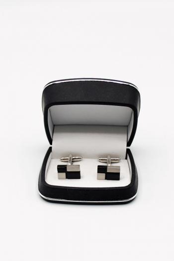 Gemelos de camisa boda para hombre cuadrado gris