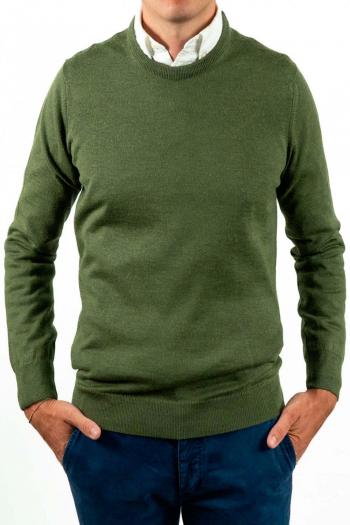 Jersey cuello redondo de hombre Pertegaz verde