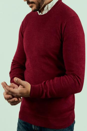 Jersey cuello redondo de hombre Pertegaz fusia