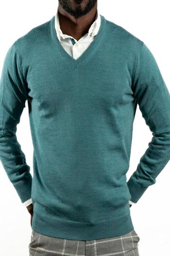 Jersey cuello pico de hombre Pertegaz verde